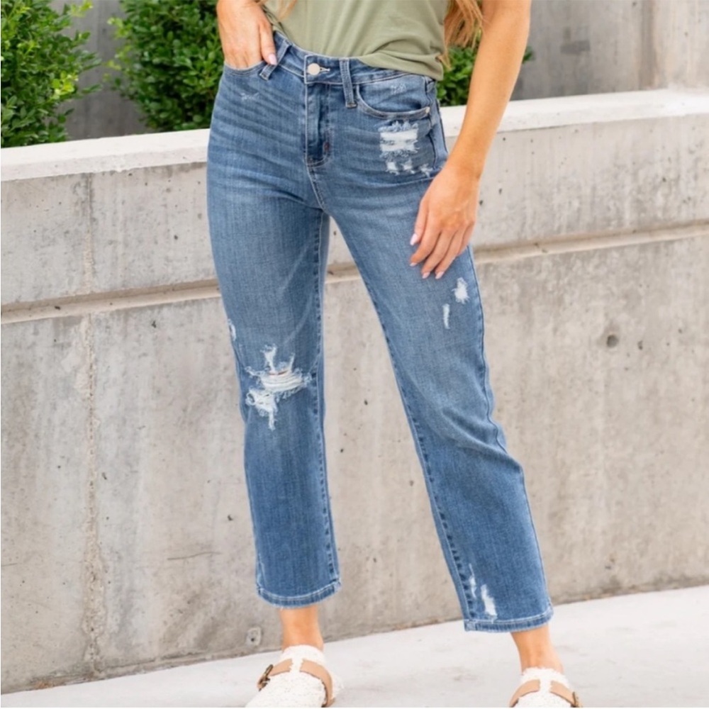 Judy Blue High-Rise “Arvada” Cropped Straight Ankle Jeans | Size 9/29